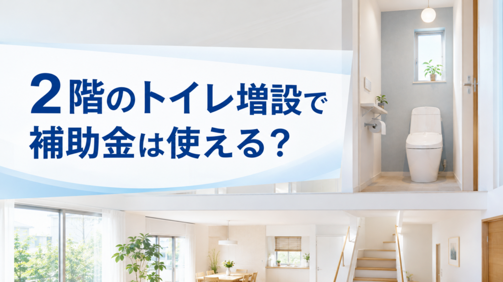 2階のトイレ増設で補助金は使える？