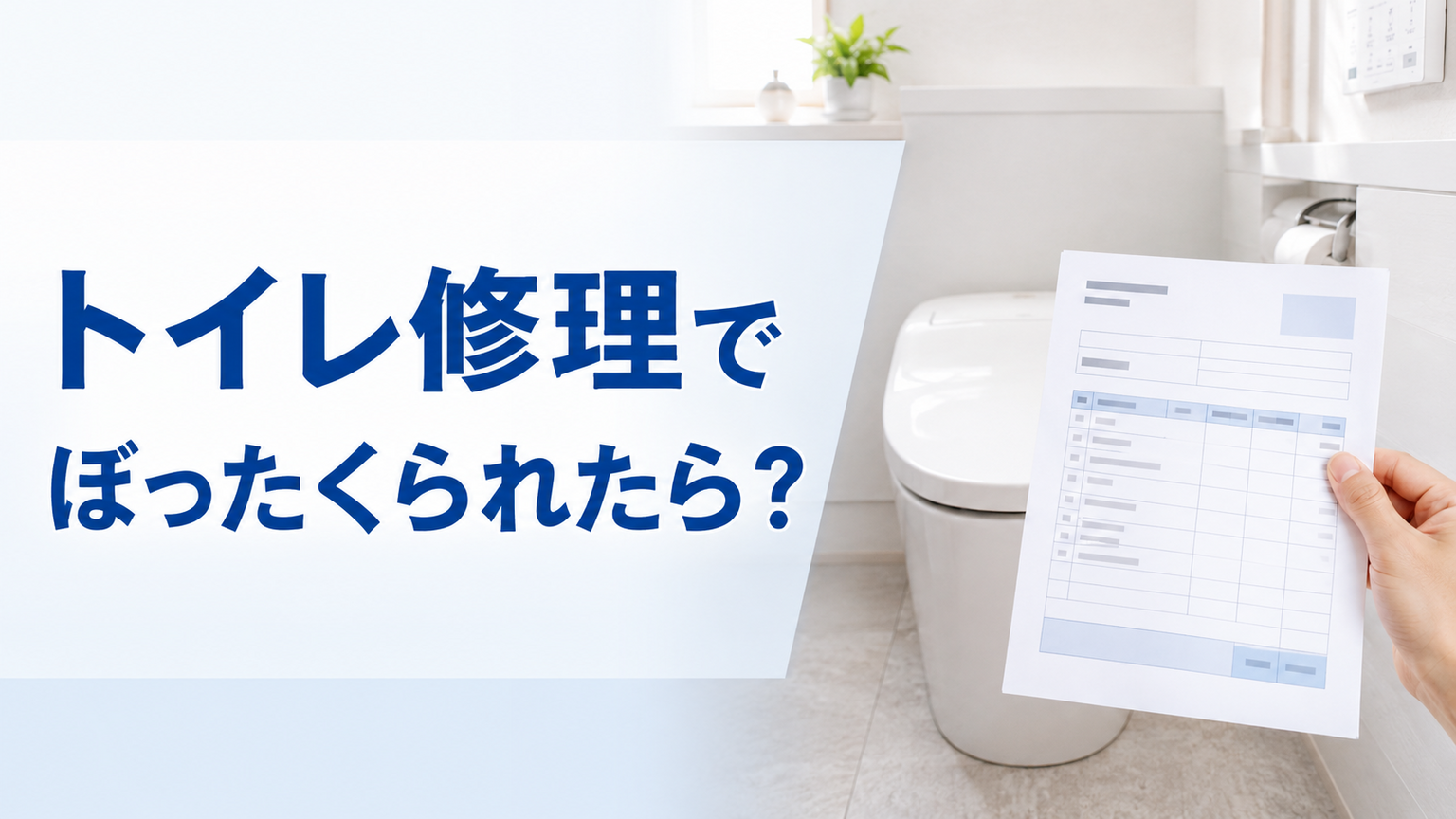 トイレ修理でぼったくられたら？